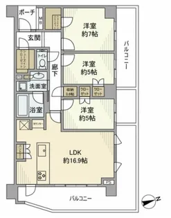 プラウド世田谷代田【2階】の間取り