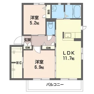 カトリーヌ E【2階】の間取り