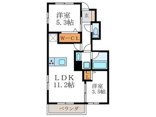 仮)Livra紫竹【1階】の間取り