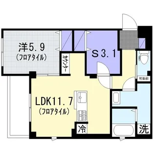 シャトーライフ大和東【1階】の間取り