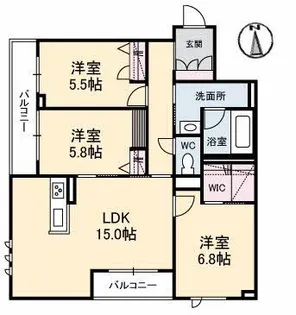 シャイン【3階】の間取り