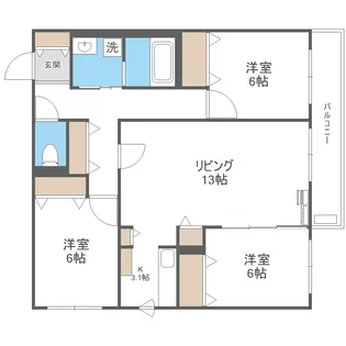 ZABO HILLS TOYOHIRA EAST【4階】の間取り