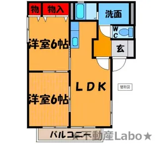 徳島県板野郡藍住町富吉字豊吉【アパート】の間取り