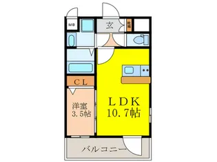 エスリード新大阪ザマーク【9階】の間取り