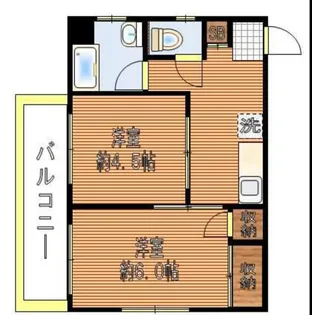 サンライズ小松【4階】の間取り