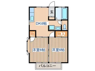 ハッピーローズ自由ケ丘【2階】の間取り