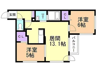 ミラネーゼ環状東【2階】の間取り