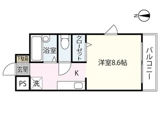 パティオ東荒神【4階】の間取り