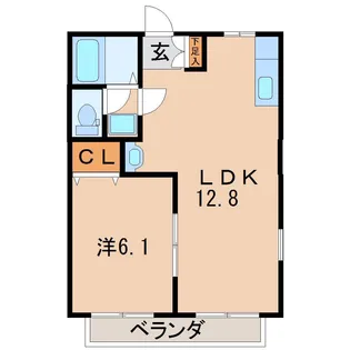 コスモスハイツIII【1階】の間取り