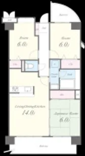 ラグラシューズシェソワアオキ【7階】の間取り