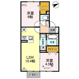 シャトーフェニックスII B【2階】の間取り