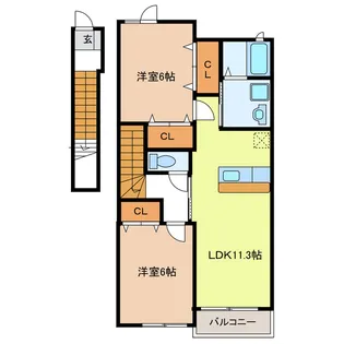 サウスリヴァーY【2階】の間取り
