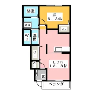 レクサス共栄E【1階】の間取り
