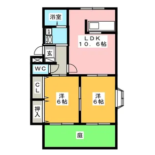 メルヴェール弐番館【1階】の間取り