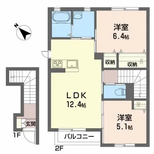 フォワード尾池【2階】の間取り