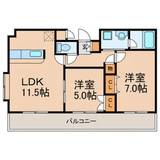ヴェルテけやき坂通り【1階】の間取り