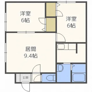 ルミエール月寒東3・3【1階】の間取り