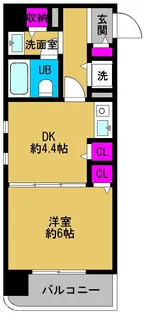 朝日プラザ都島北通タウンルーム【6階】の間取り