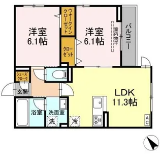 D Paina 鴨居II【3階】の間取り