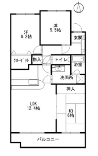サーパス神戸北【3階】の間取り