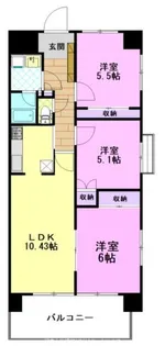 クロワサンス【9階】の間取り