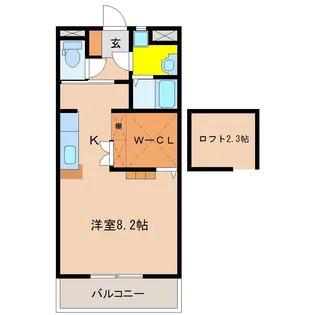 デタント中村【2階】の間取り