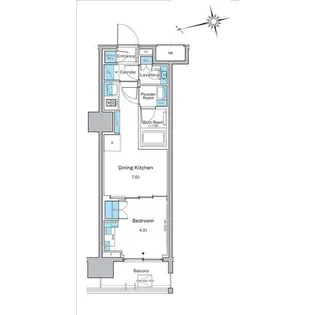 ルフォンプログレ品川戸越【7階】の間取り