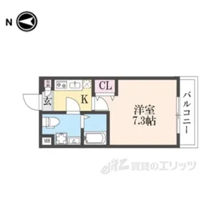 D.CLARESTCRESTTAPP二条【3階】の間取り