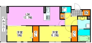 グリーンレジデンス東船橋【2階】の間取り