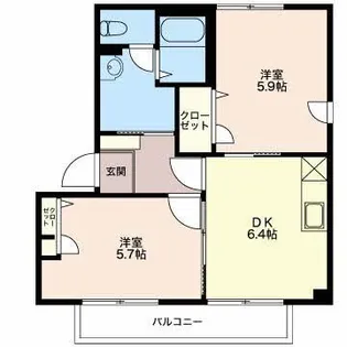 サンシャイン杉山E【1階】の間取り