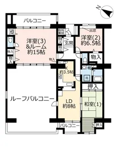 UR港北ニュータウンビュープラザセンター北【14階】の間取り