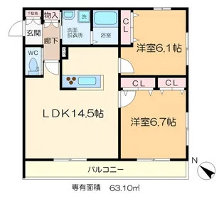 M’e paseo【2階】の間取り