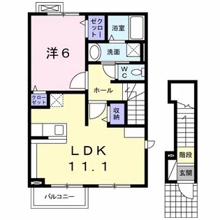 プリミエール西都賀【2階】の間取り