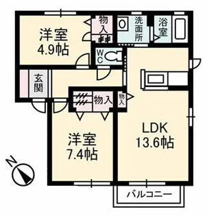 オーパスワン【1階】の間取り