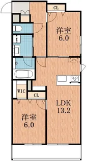サンソアレ駒川中野【2階】の間取り