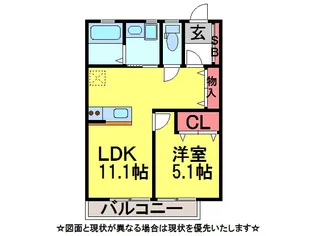 エクセルヴィレッジB【2階】の間取り