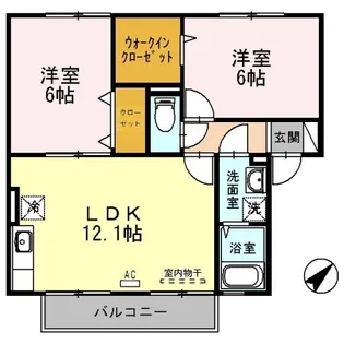 ウィルモア原口B【2階】の間取り