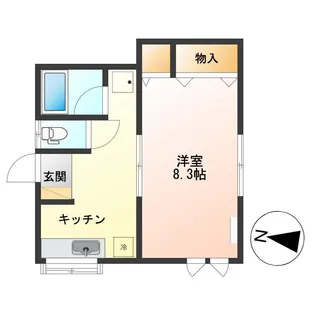 メールハイツ東万代【1階】の間取り