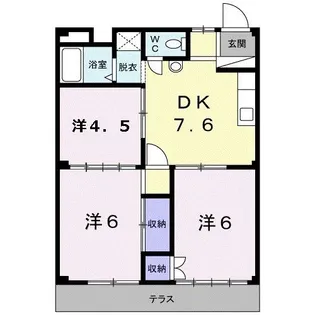 シティハイツ川島A棟【1階】の間取り