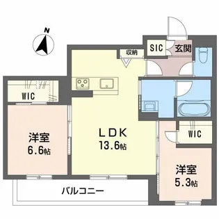 弓張月 上杉【3階】の間取り