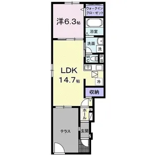 ハイ ランドII【1階】の間取り