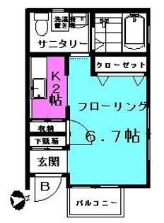 コーポABC【1階】の間取り
