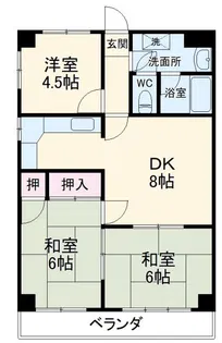 カツミマンション【6階】の間取り