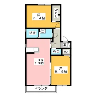 ビューフェリス柏森C【1階】の間取り