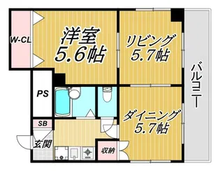 ハッピー稲野マンション【1階】の間取り