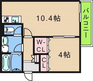 ソリティア鶴見橋【1階】の間取り