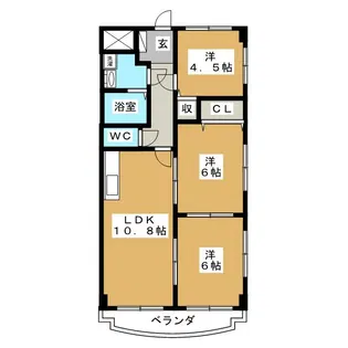 スプリングコート泉崎【2階】の間取り