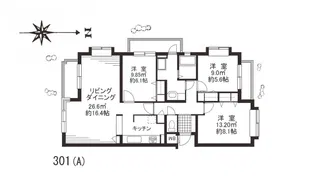 ベルフォーレ等々力【3階】の間取り