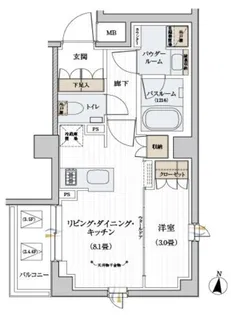 デュオステージ北千住II【2階】の間取り