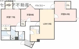 朝日プラザアルティマタワーズ【7階】の間取り